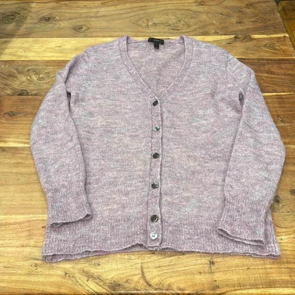 J Crew | Lavender Purple | Mohair Angora | Boyfriend Cardigan Sweater | Size S